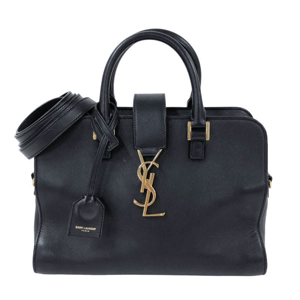 Saint Laurent Cabas Small Leather Handbag Black